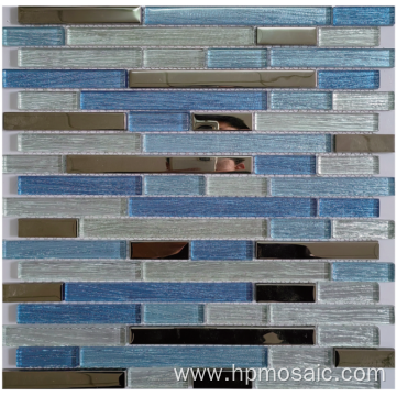 Beautiful white mosaic electroplating mix blue mosaic